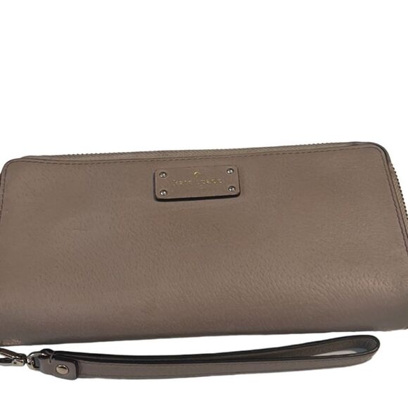 Kate Spade Wellesley Taupe Multiple Slots and Pockets Zip Around Long Wallet - Picture 1 of 13